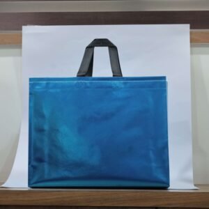 Blue BOPP Metallic Box Bag