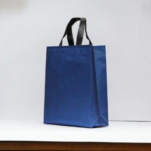 Navy Blue Matte Metallic BOPP Box Bag