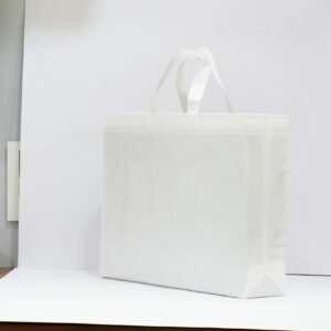 White Laminated BOPP Box Bag