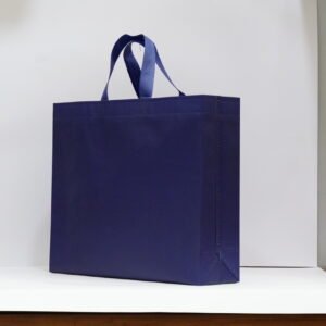 Navy Blue Laminated BOPP Box Bag